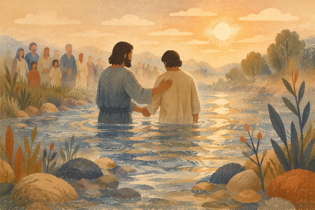 River Baptism at Autumn Sunrise