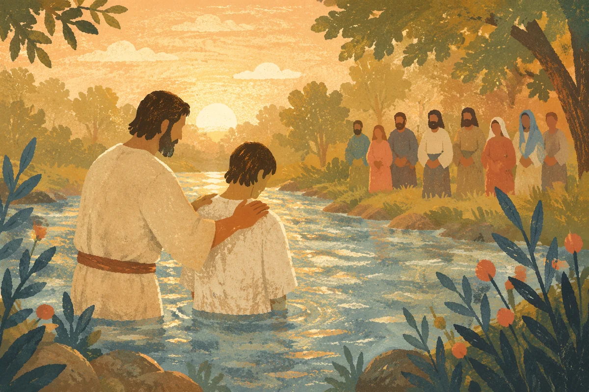 Misty Morning River Baptism Gathering