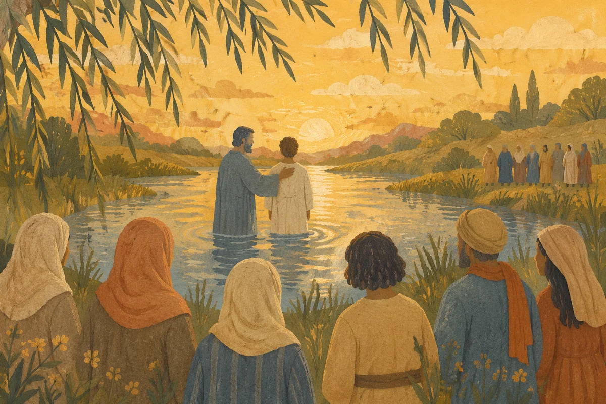 Golden Hour River Baptism Gathering
