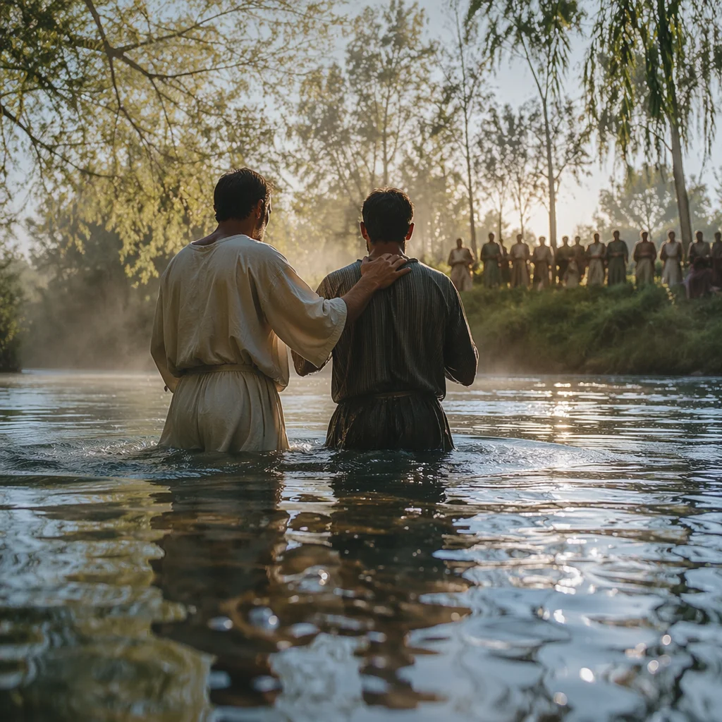 Early Morning River Baptism in Woodland
