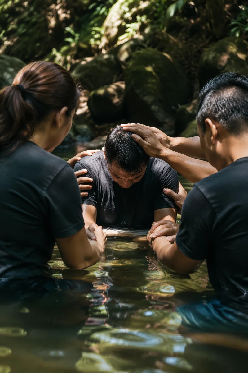 Outdoor River Baptism Prayer Gathering