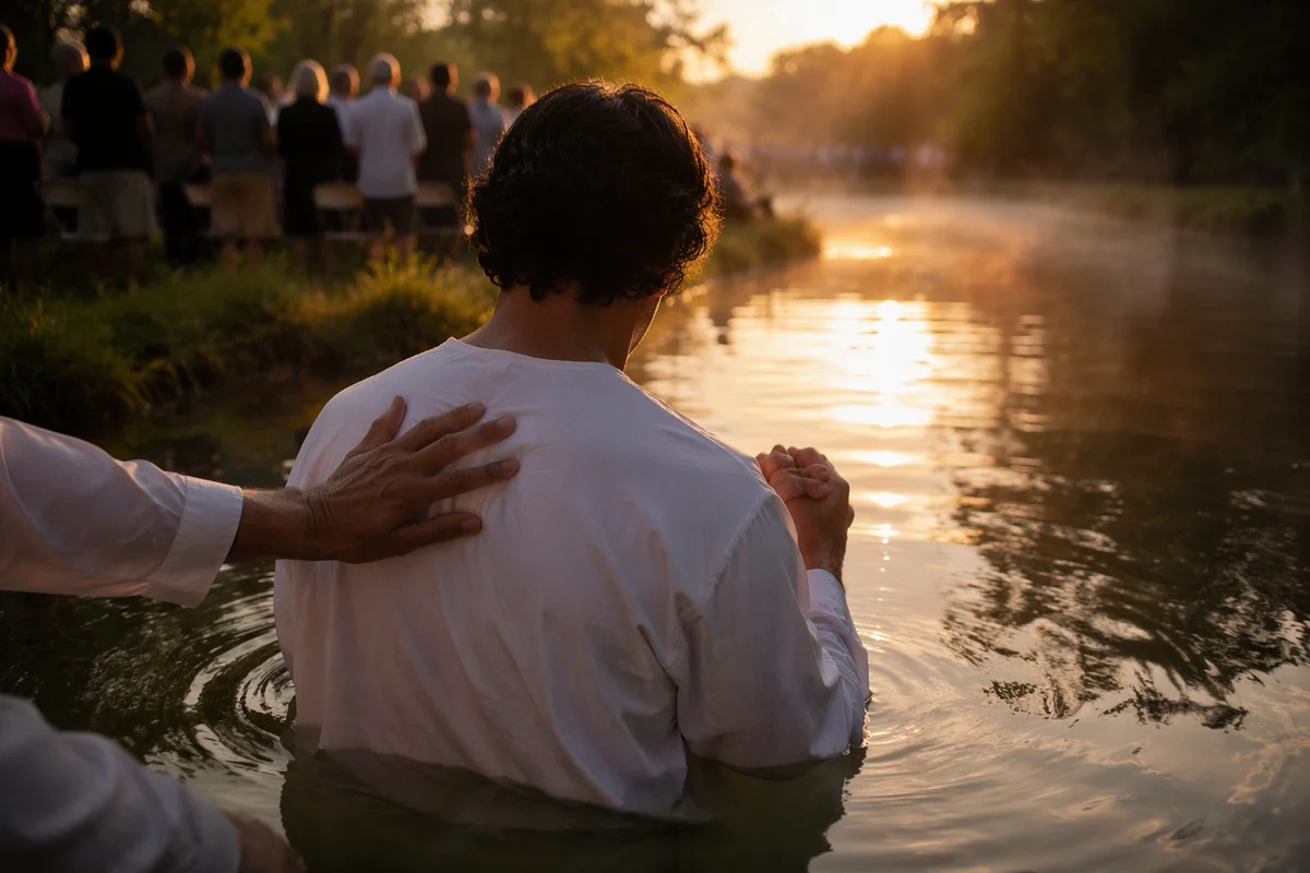 Morning River Baptism with Church Gathering