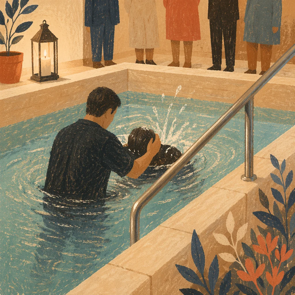 Modern Church Baptism Pool Ceremony