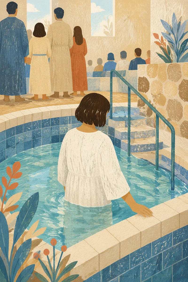 Modern Church Baptism Pool Interior Scene