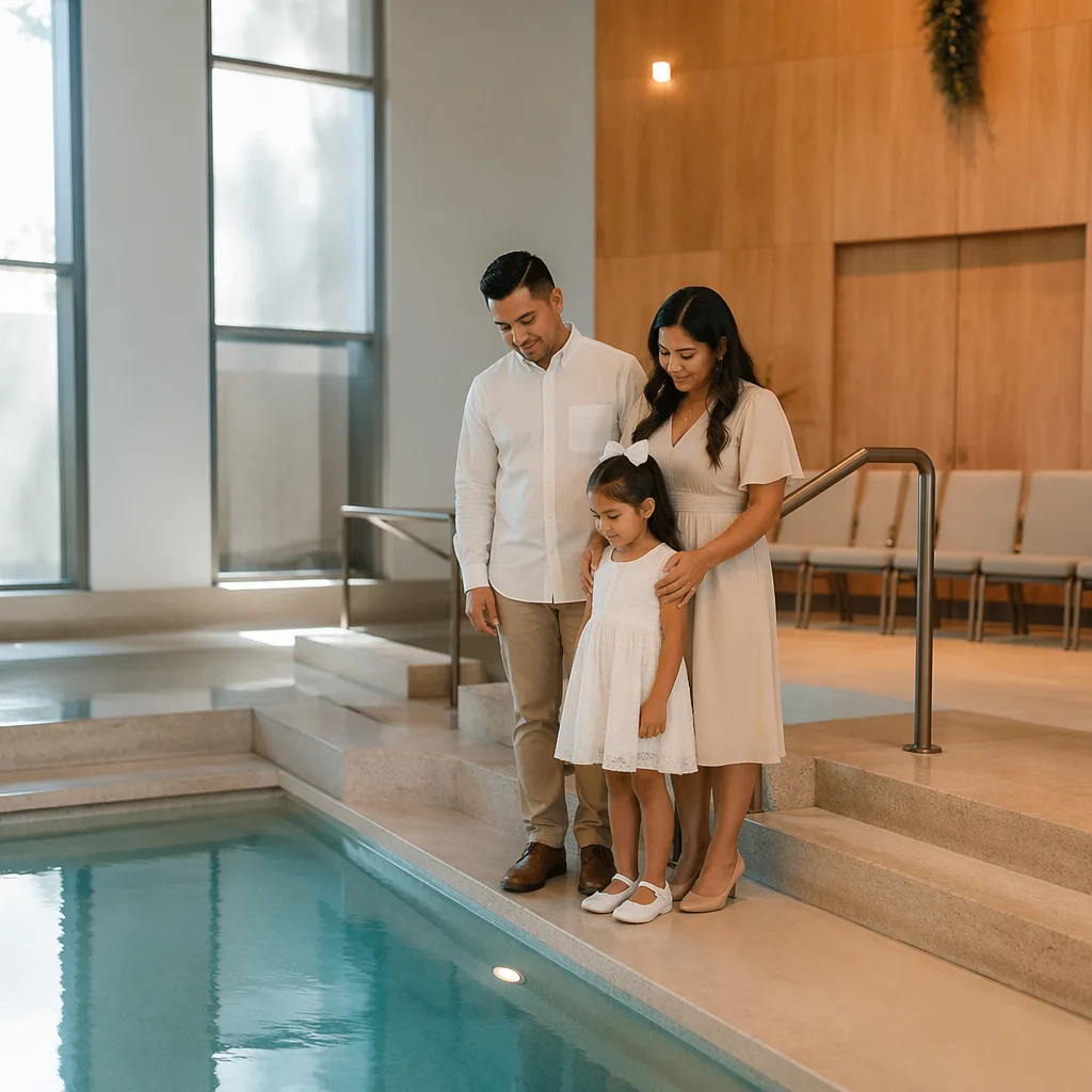 Modern Church Interior with Baptism Pool
