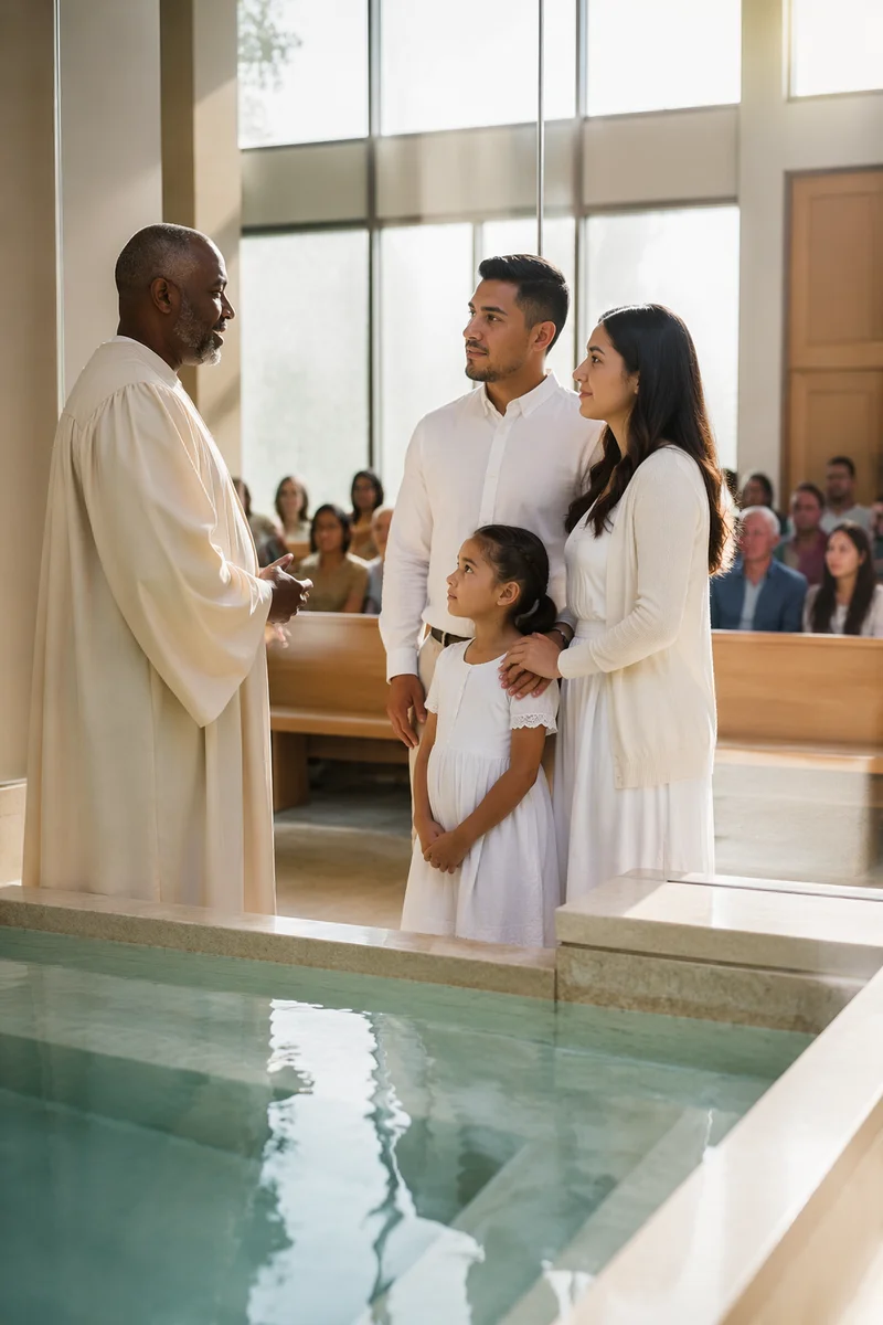 Modern Church Baptism Pool Interior Scene