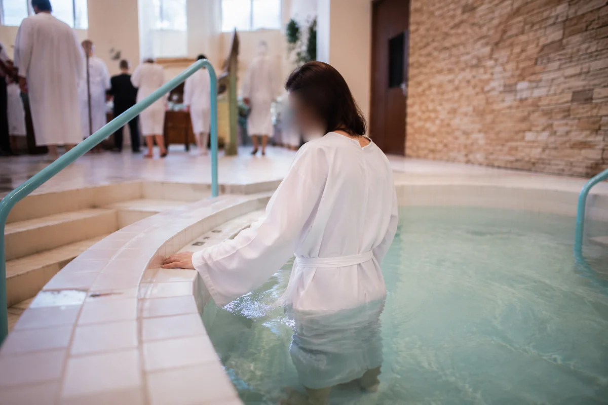 Modern Church Baptism Pool Interior Scene