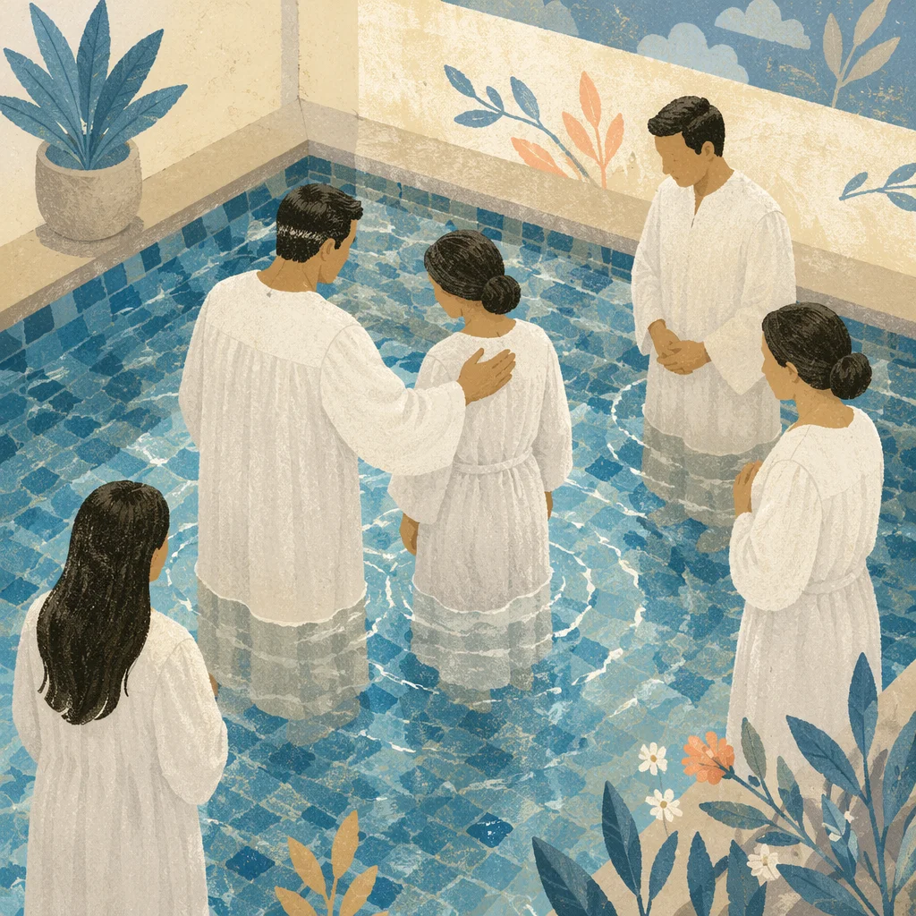 Baptism Gathering in White Robes