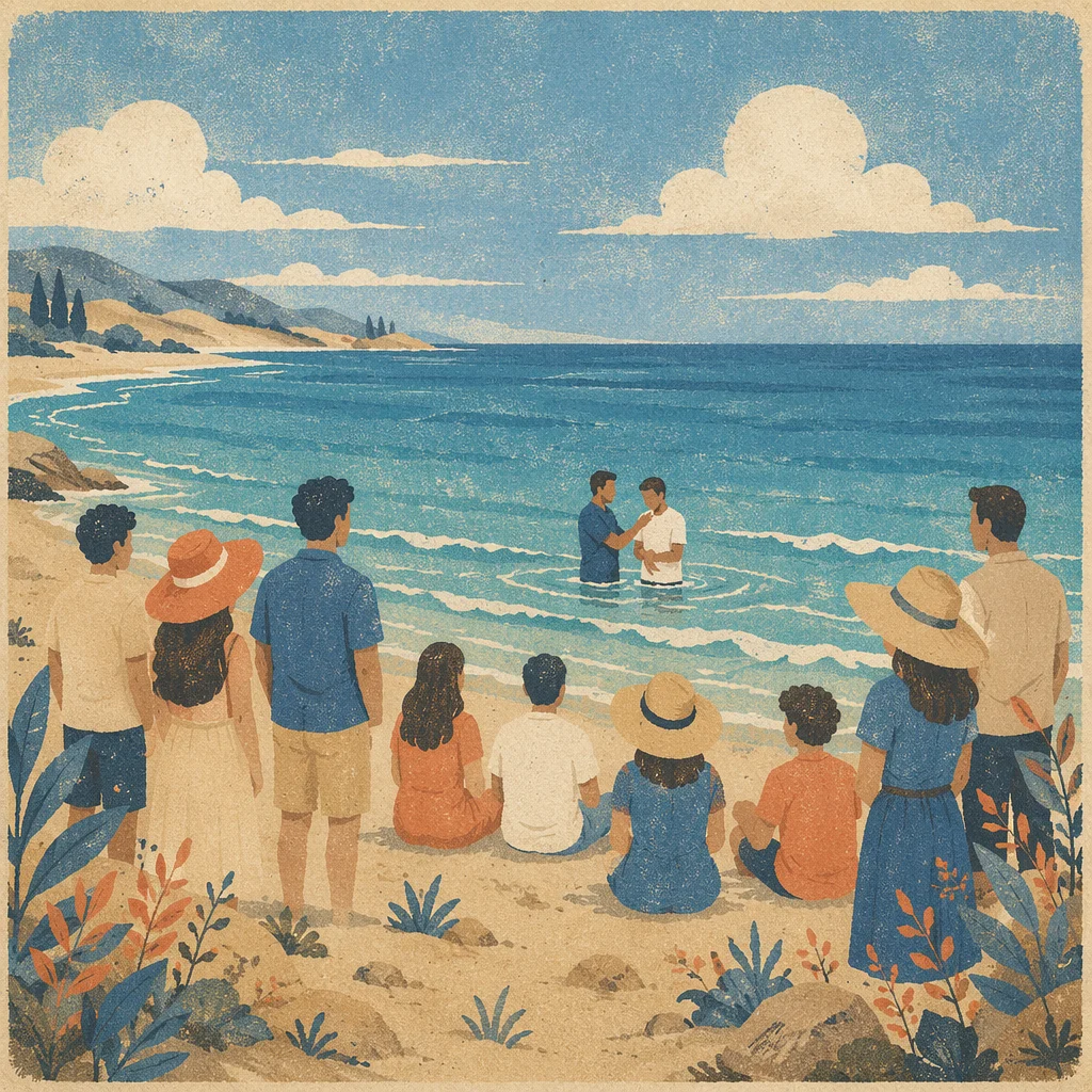 Beach Baptism by Ocean Waves