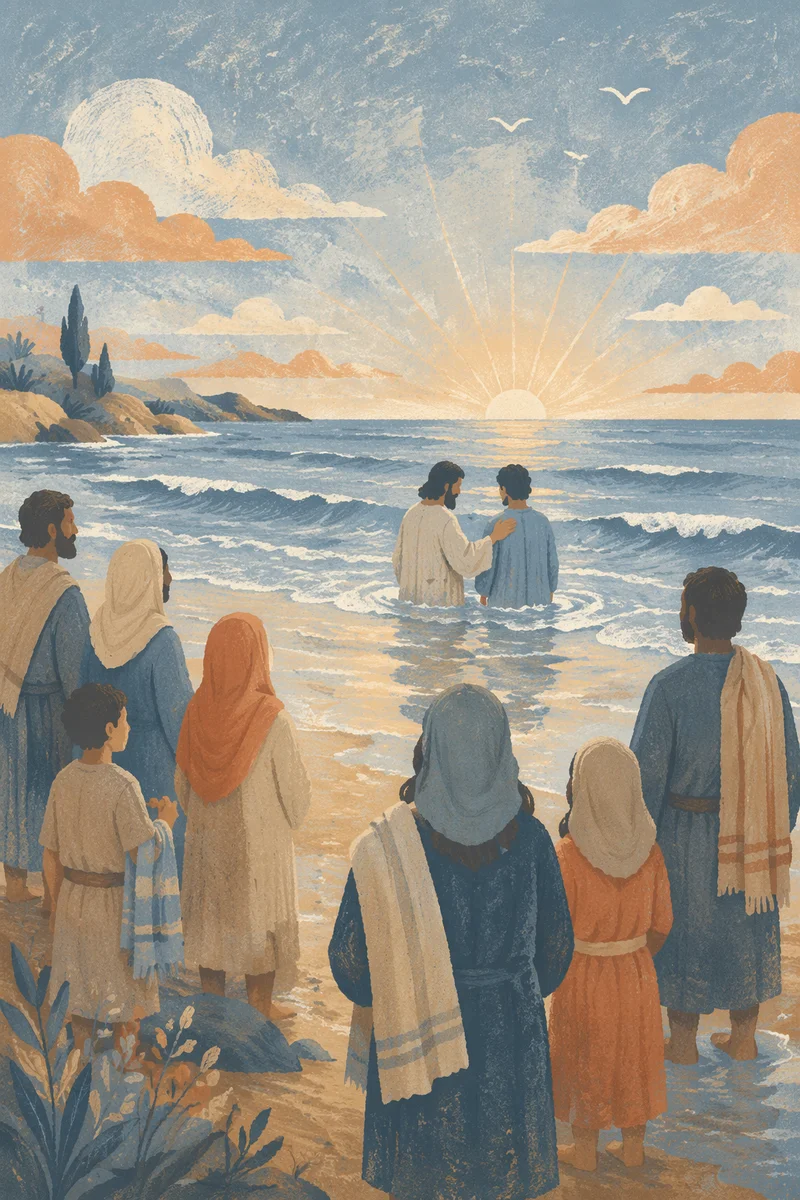 Reverent Beach Baptism at Blue Hour