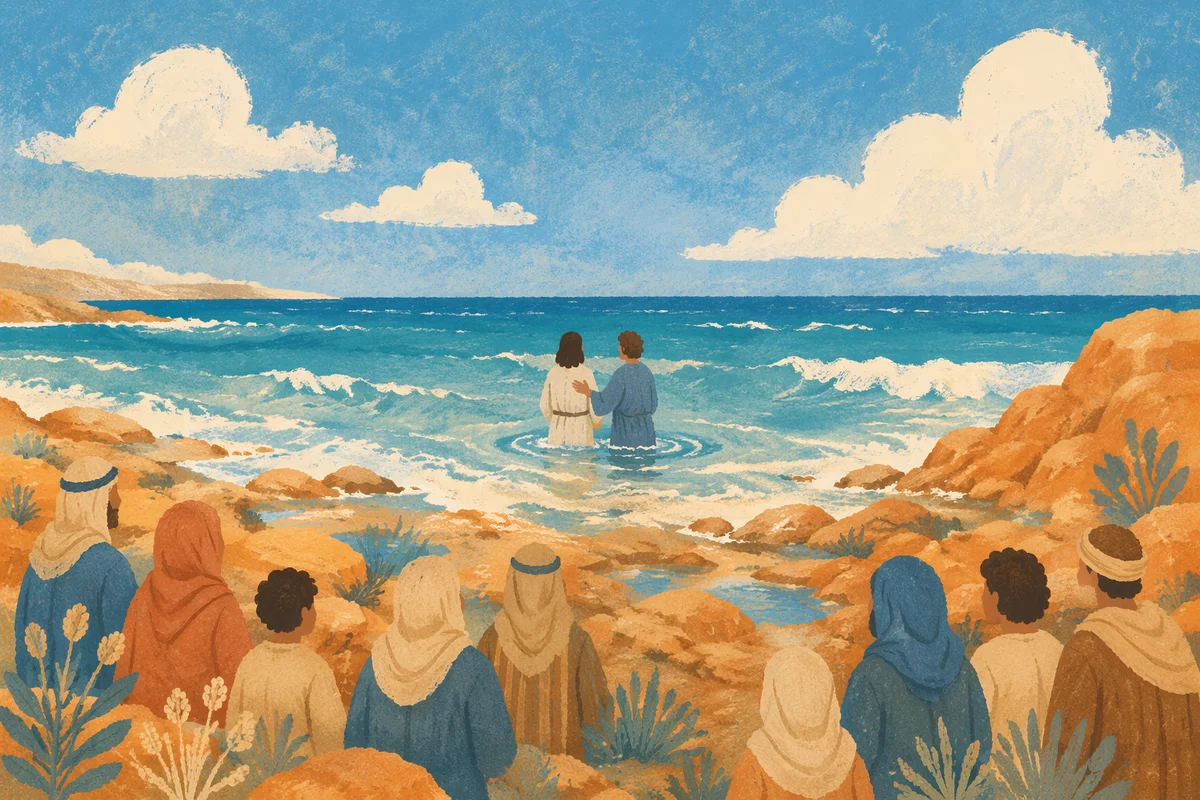 Ocean Baptism at Rocky Beach Shore
