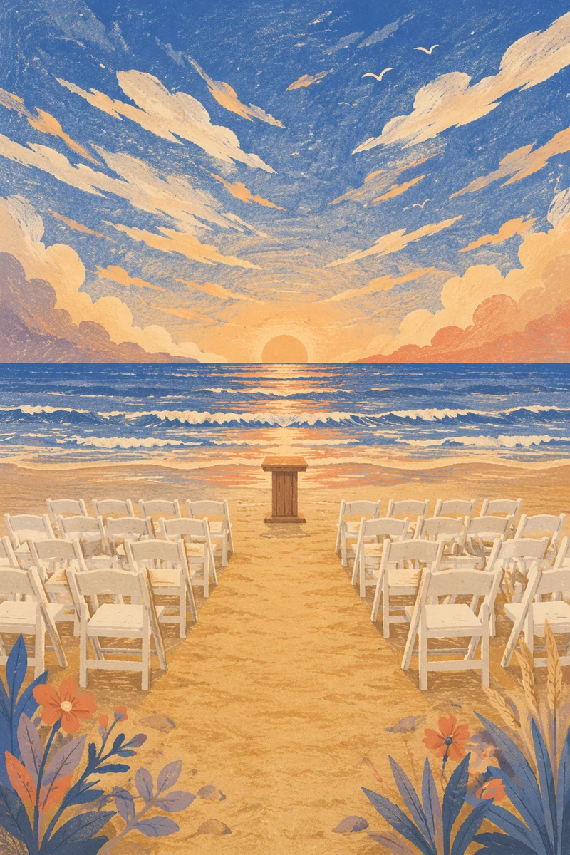 Sunrise Beach Church Service Setup