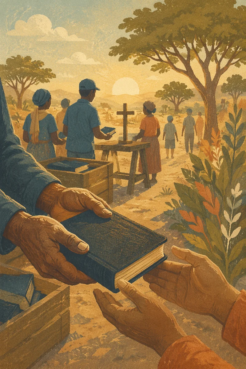 Bible Distribution Mission on Rural Footpath