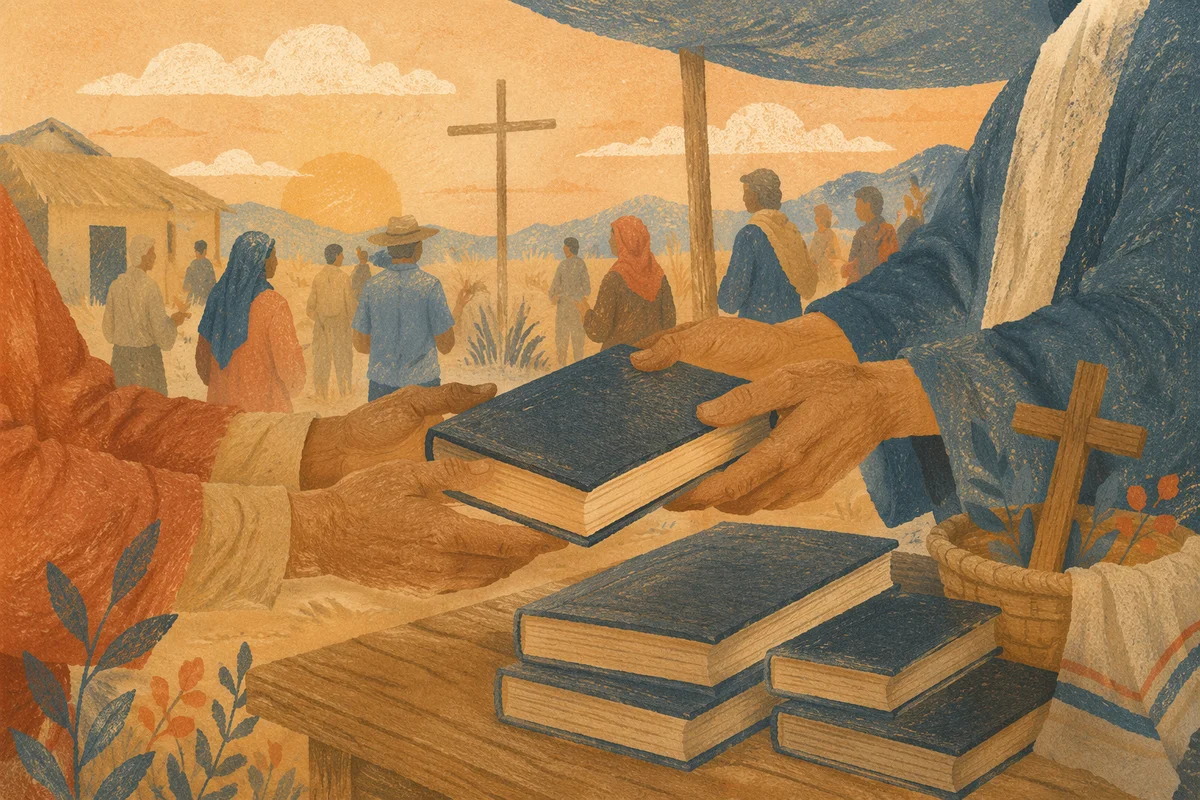Morning Bible Distribution in Rural Mission Field