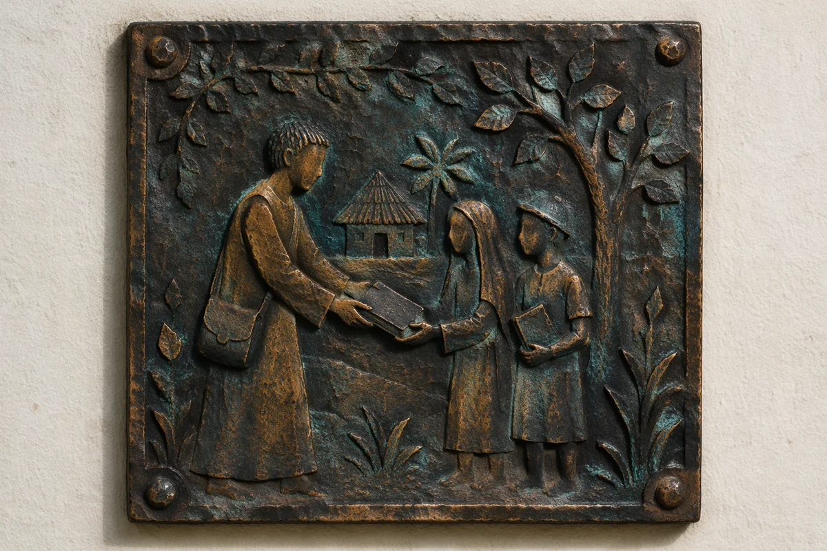 Bronze Plaque of Bible Distribution Mission