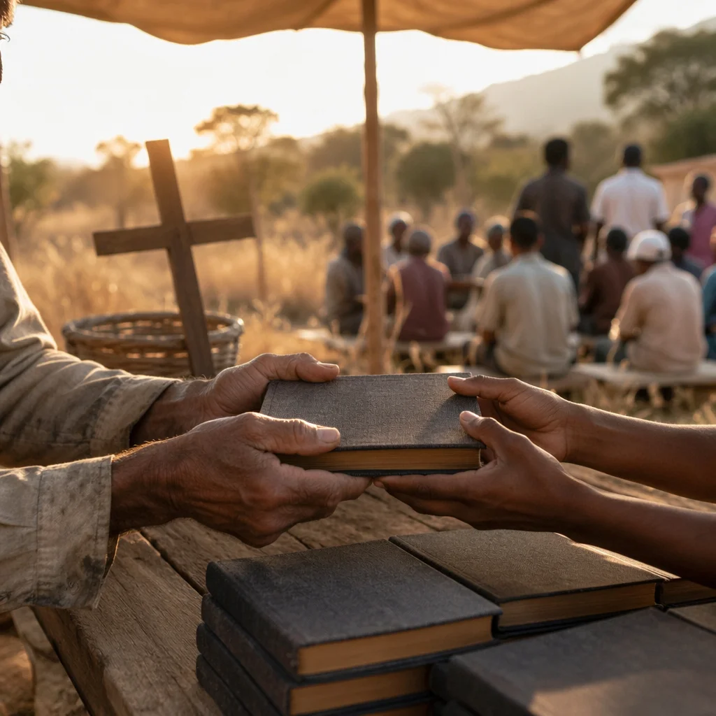 Morning Bible Distribution in Rural Mission Field
