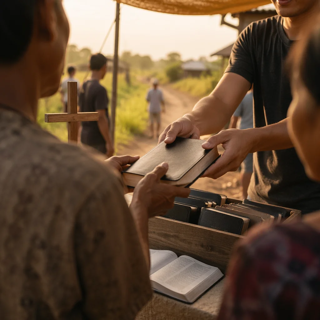 Bible Distribution Outreach on Rural Mission Field
