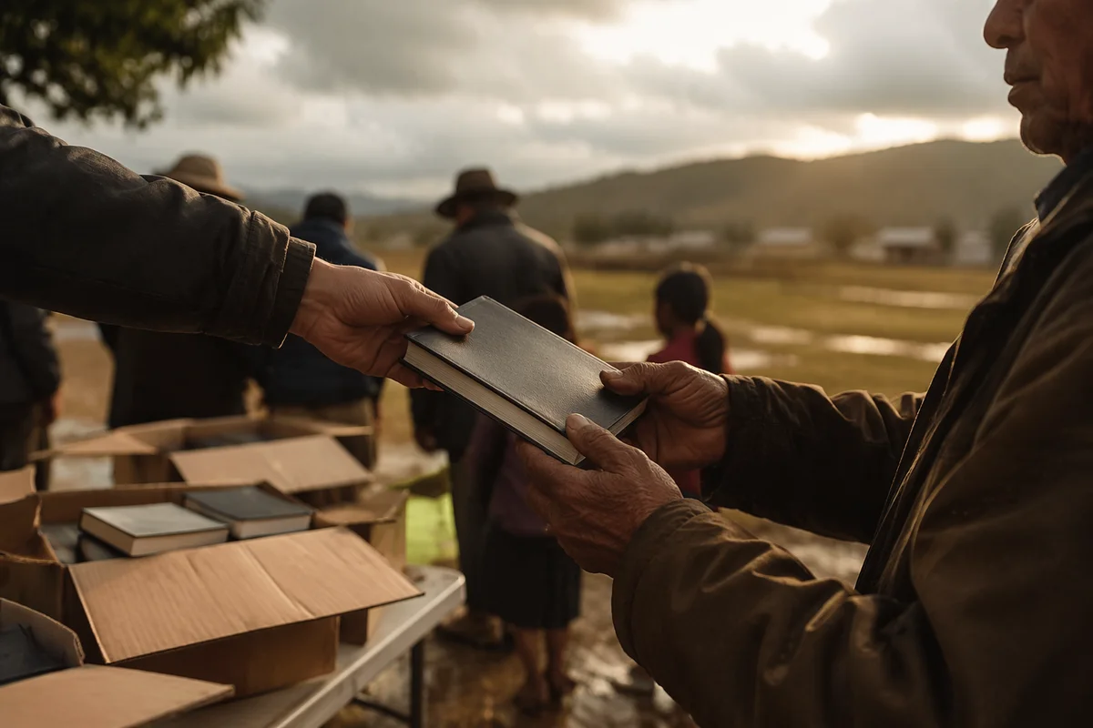 Rural Bible Distribution Outreach After Rain