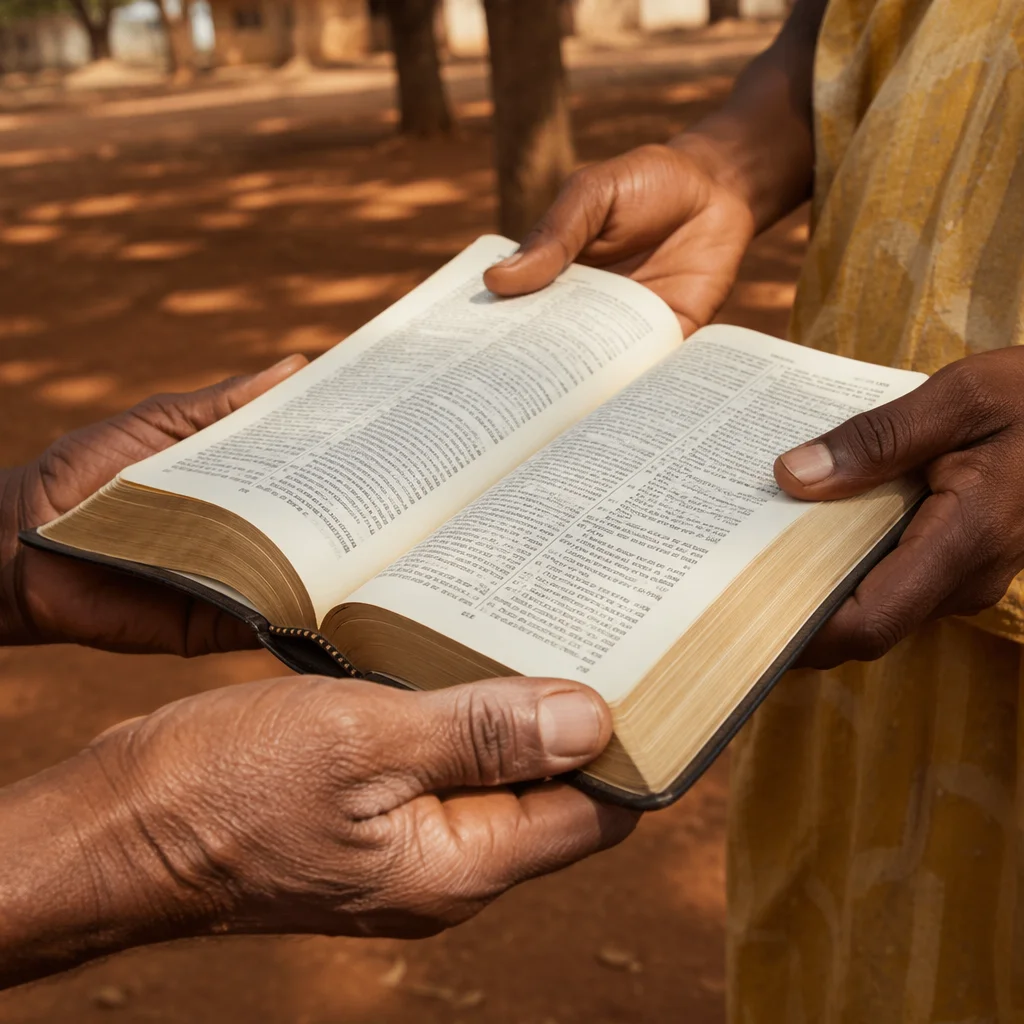 Bible Distribution in Rural Mission Hands