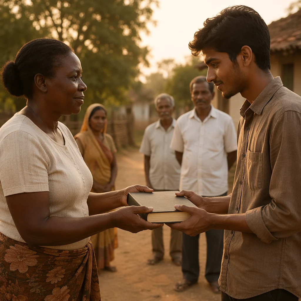 Book Exchange at Rural Community Gathering