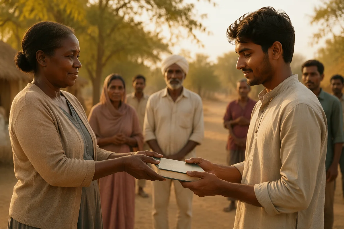 Book Exchange at Rural Community Gathering