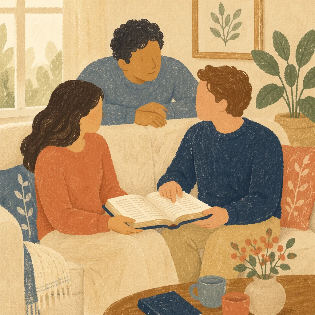 Cozy Bible Study Fellowship in Living Room