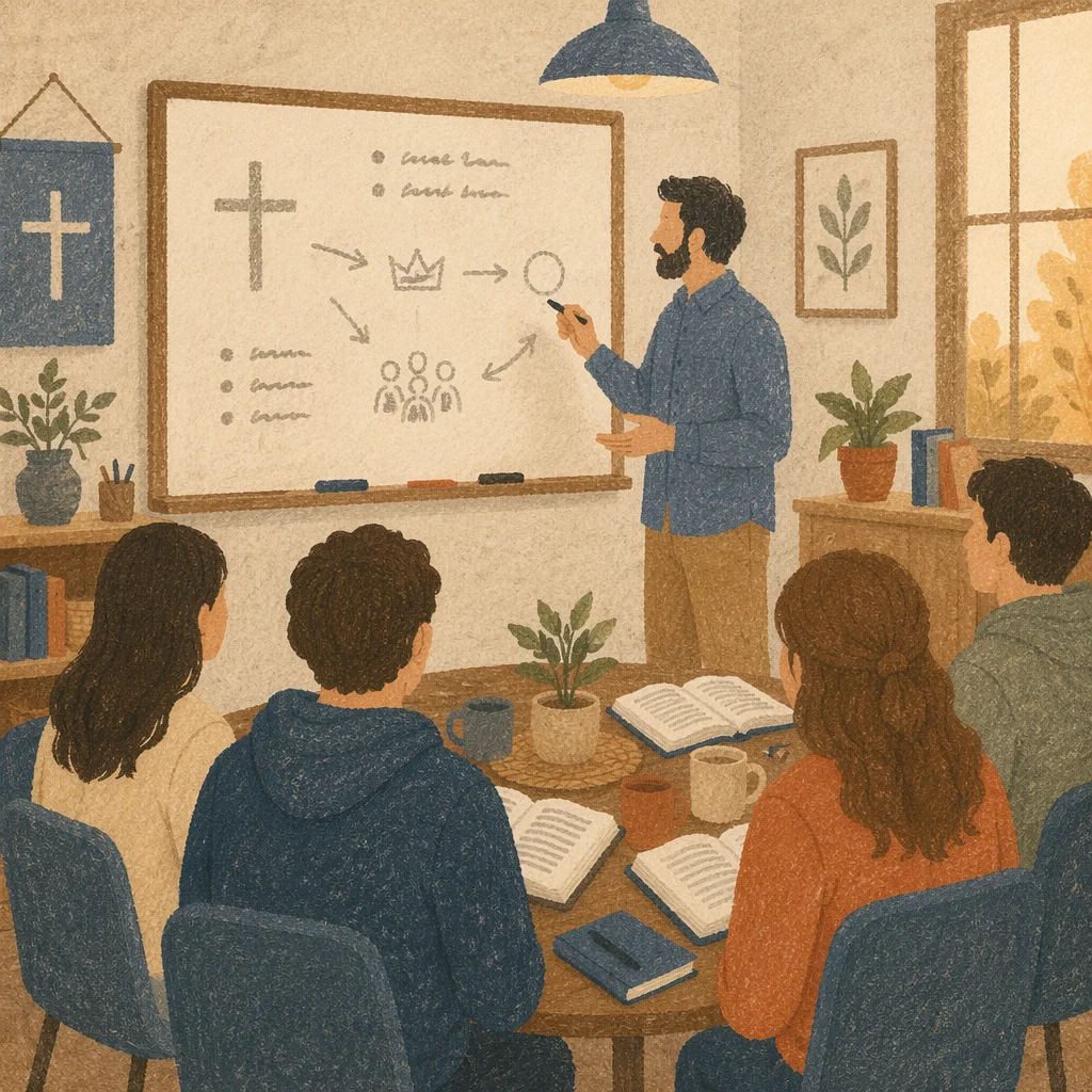 Bible Teacher Leading Small Group Study