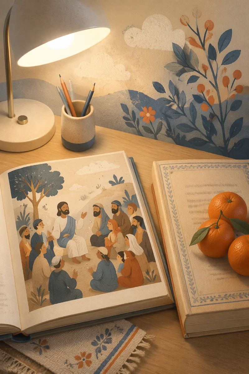 Bible Translation Study Desk with Lamp