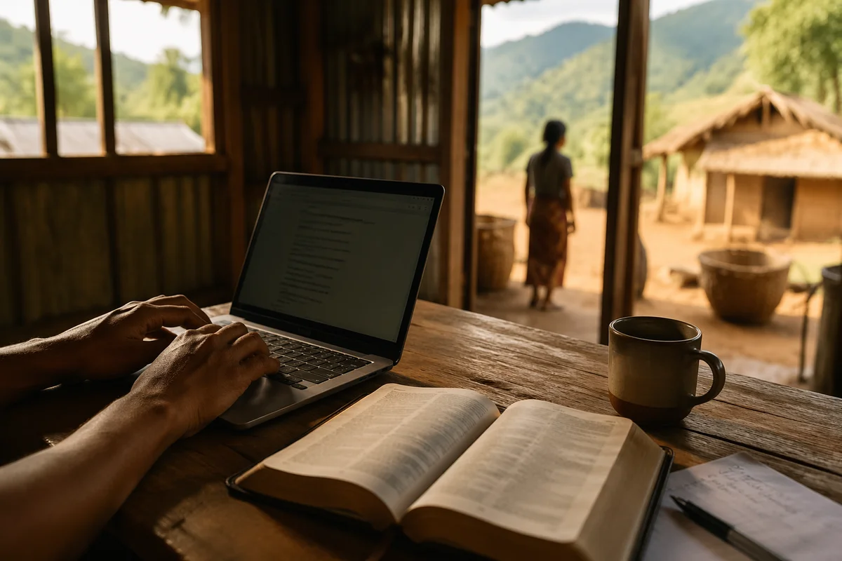 Bible Translation Work in Remote Village