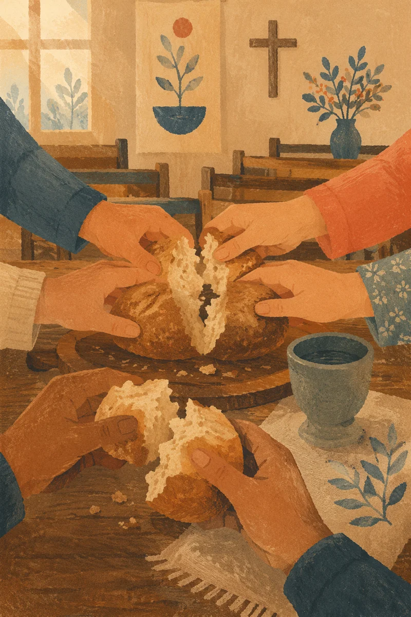Breaking Bread at a Communion Table