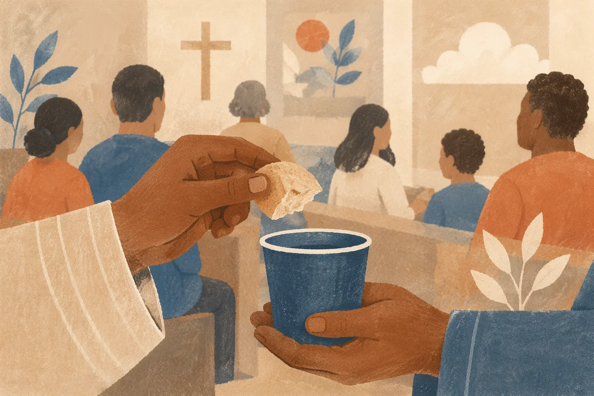 Communion Bread Shared in Church Fellowship