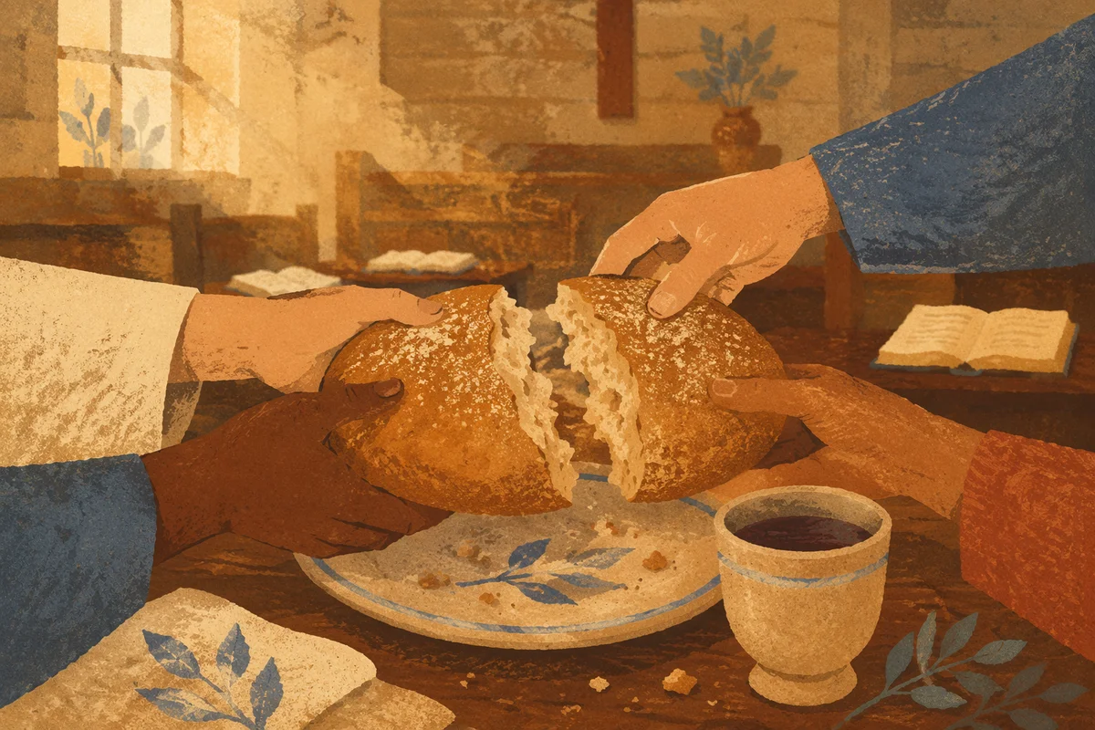 Breaking Bread at a Communion Table