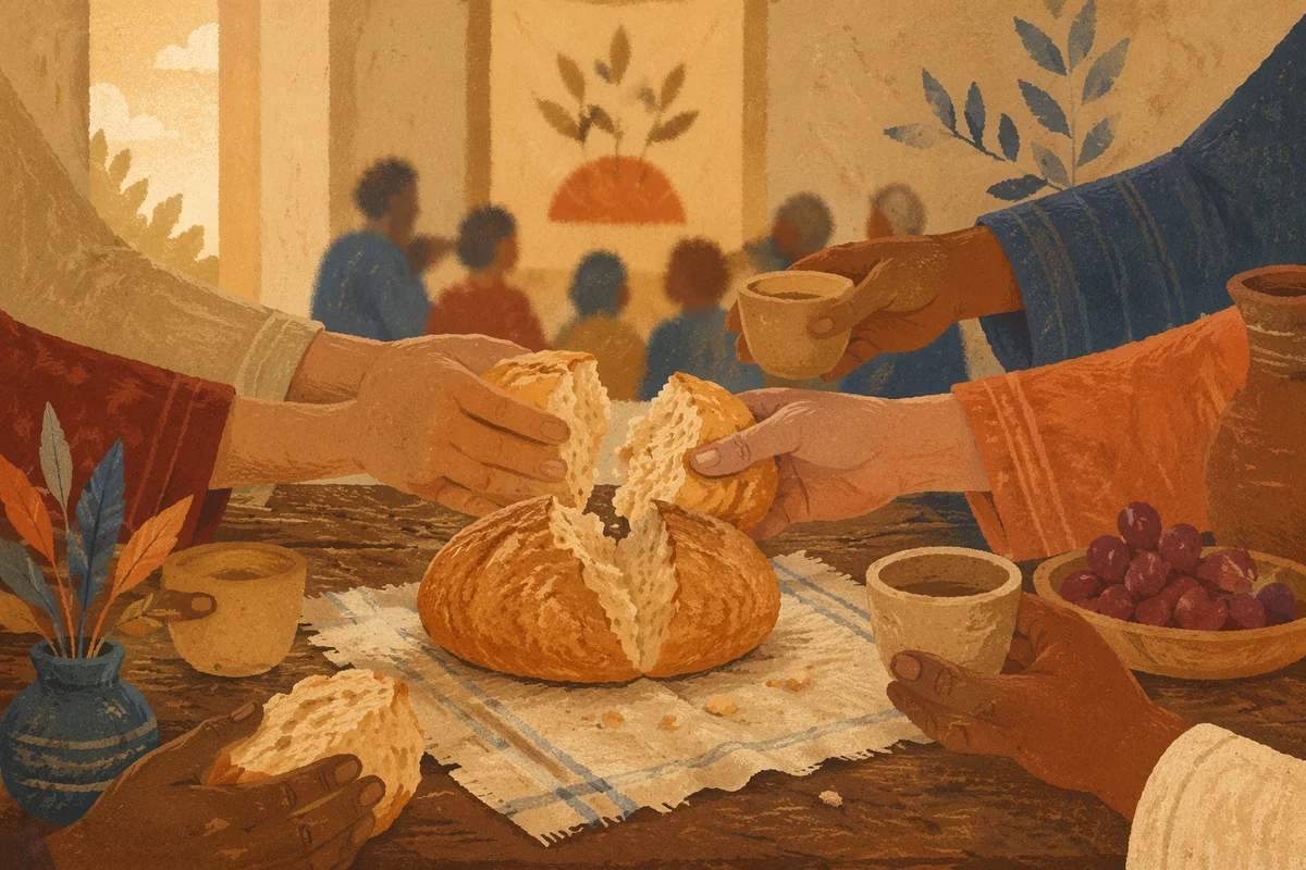 Breaking Bread Together in Morning Communion