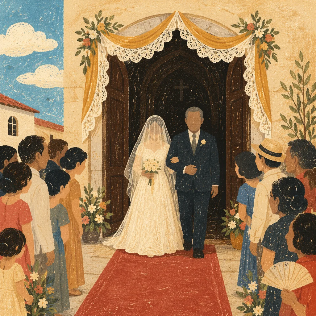 Bride Entering Church Aisle With Father
