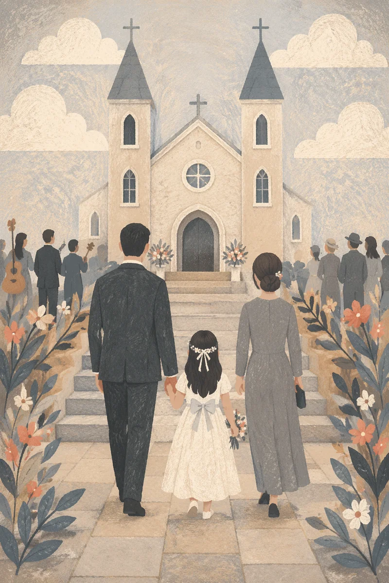 Bride Entering Church Aisle With Father
