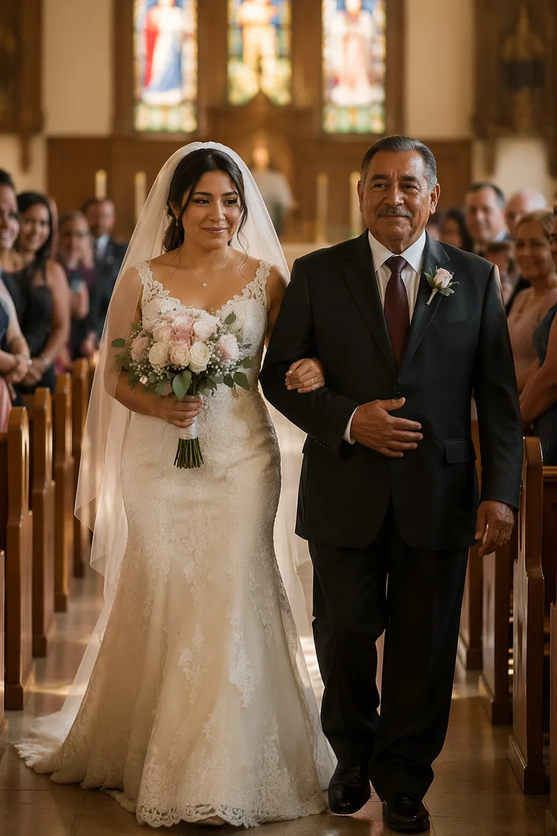 Bride Walking Down Church Aisle