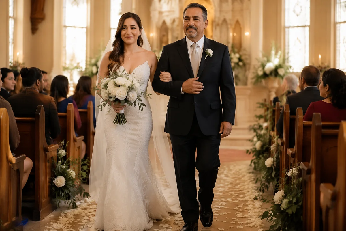 Bride Walking Down Church Aisle