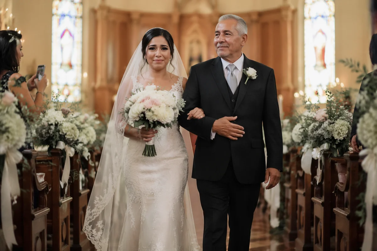 Bride Walking Down Church Aisle