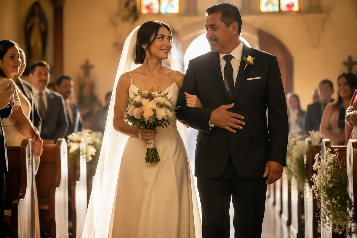 Bride Walking Down Church Aisle