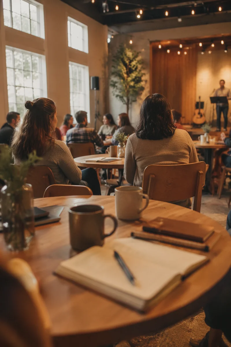 Cafe Style Church Worship Gathering Scene
