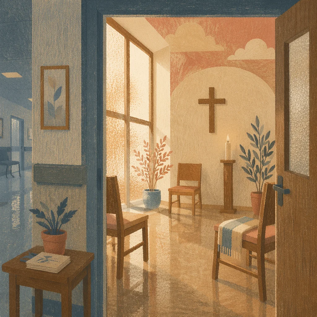 Quiet Hospital Chapel Prayer Room Interior
