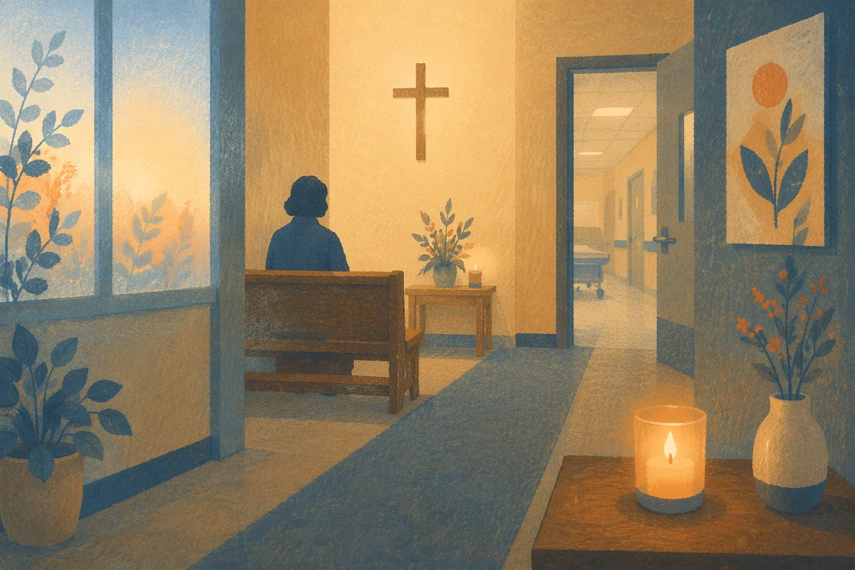 Quiet Hospital Chapel Prayer Room at Dawn
