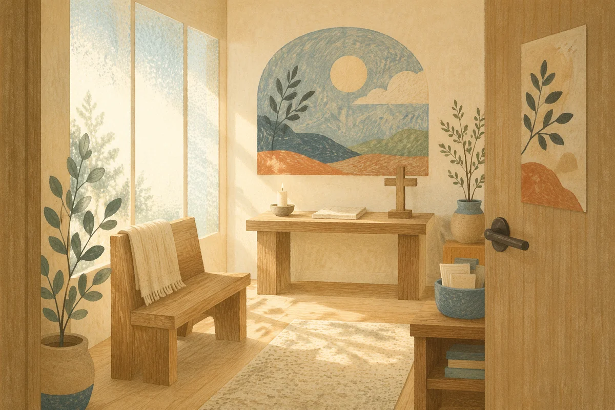 Quiet Hospital Chapel Prayer Room Interior