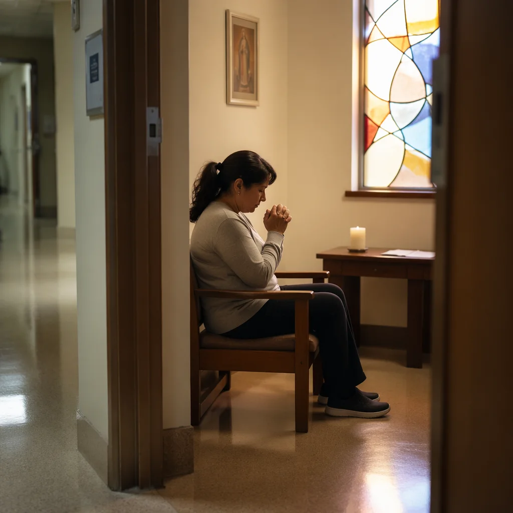 Quiet Hospital Chapel Prayer Moment