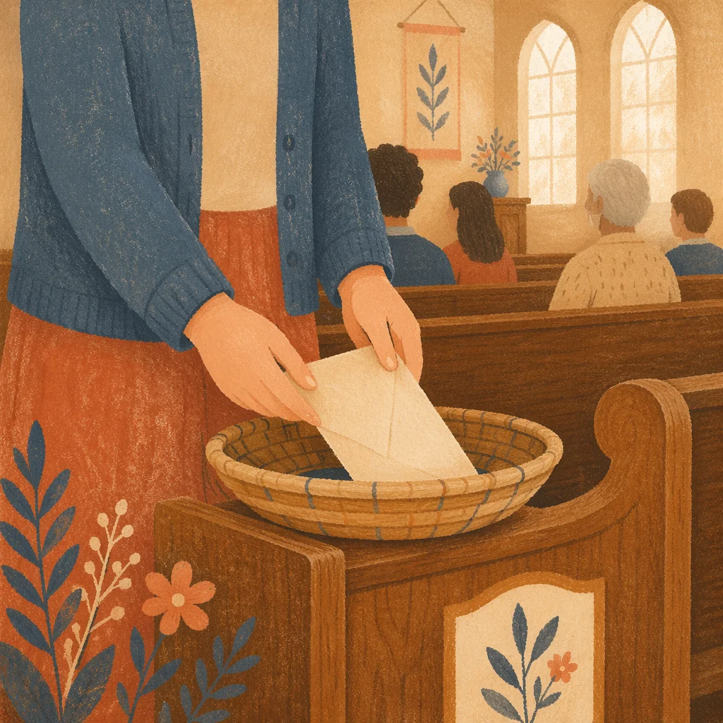 Cheerful Giver Offering Envelope in Chapel