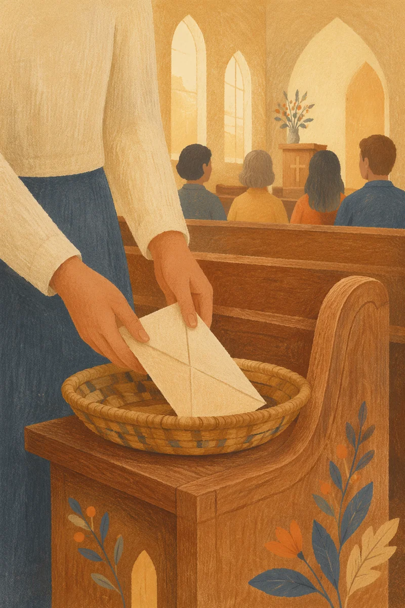 Cheerful Giver Offering Envelope in Chapel