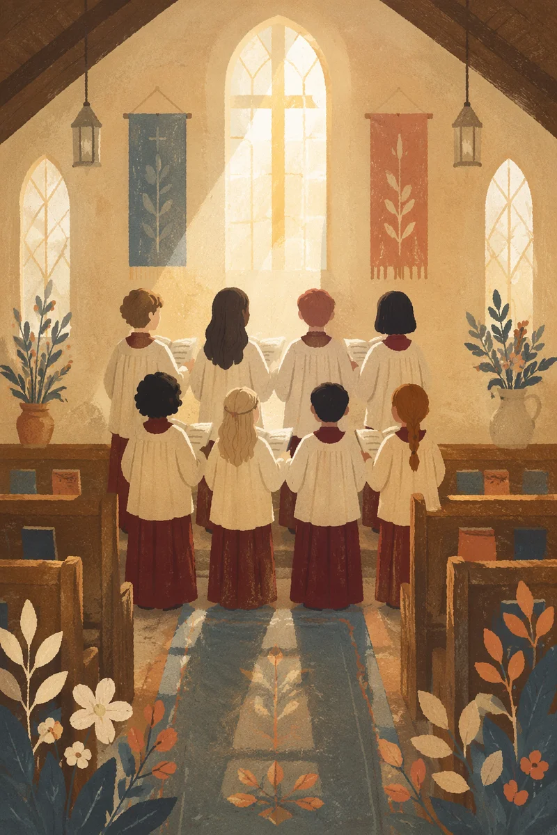 Children Singing in Chapel Choir Robes