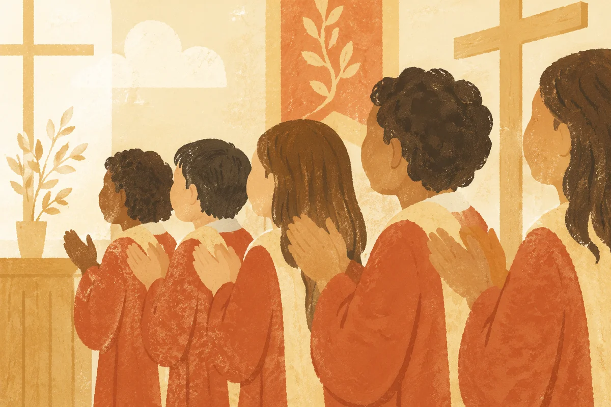Children Singing in Chapel Choir Rehearsal