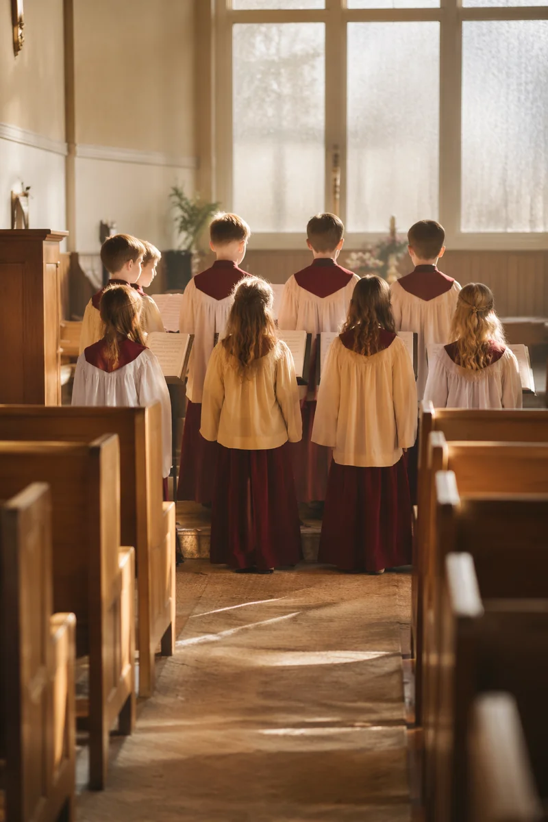 Children Singing in Chapel Choir Robes