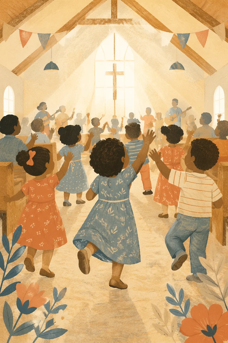Joyful Children Worship in Church Hall